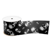 Skull Gothic Halloween Wedding Skull Ribbon Satijnen Lint (Spoel)