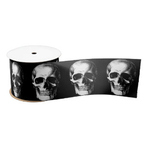 Skull Gothic Halloween Wedding Skull Ribbon Satijnen Lint