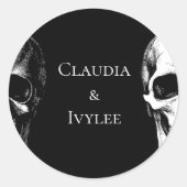 Skull Gothic Halloween Wedding Stickers (Voorkant)