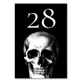 Skull Gothic Halloween Wedding Table Number Kaarte Kaart