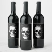 Skull Gothic Halloween Wedding Wine Labels Wijn Etiket (Flessen)