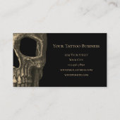 Skull Gothic Macabre Beige Black Tattoo Artist Visitekaartje (Achterkant)