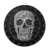 Skull Gothic Old Grunge Black and White Texture Dartbord (Voorkant)