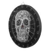 Skull Gothic Old Grunge Black and White Texture Dartbord (Voorkant Rechts)