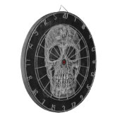 Skull Gothic Old Grunge Black and White Texture Dartbord (Voorkant Links)
