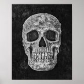 Skull Gothic Old Grunge Black and White Texture Poster (Voorkant)