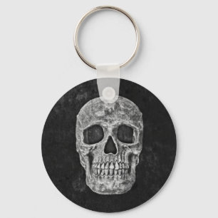 Skull Gothic Old Grunge Black and White Texture Sleutelhanger