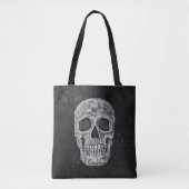 Skull Gothic Old Grunge Black and White Texture Tote Bag (Voorkant)