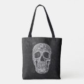 Skull Gothic Old Grunge Black and White Texture Tote Bag (Achterkant)