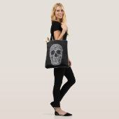 Skull Gothic Old Grunge Black and White Texture Tote Bag (Op model)