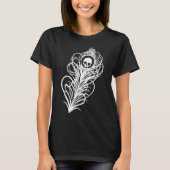Skull Gothic Peacock Feather T-shirt (Voorkant)
