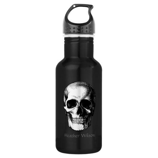 Skull Gothic Water Flacon met naam Waterfles (Voorkant)