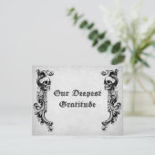 Skull Gothic Wedding Bedankkaart (Staand voorkant)