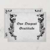 Skull Gothic Wedding Bedankkaart (Voorkant / Achterkant)
