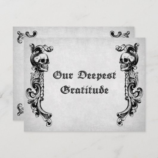 Skull Gothic Wedding Bedankkaart (Voorkant / Achterkant)