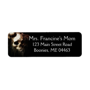 Skull Gothic Wedding Bridal Return Address Label