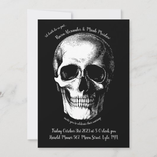 Skull Gothic Wedding Invitation Kaart (Voorkant)