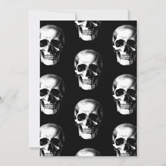 Skull Gothic Wedding Invitation Kaart (Achterkant)