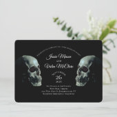 Skull Gothic Wedding Invitation Kaart (Staand voorkant)