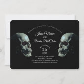 Skull Gothic Wedding Invitation Kaart (Voorkant)