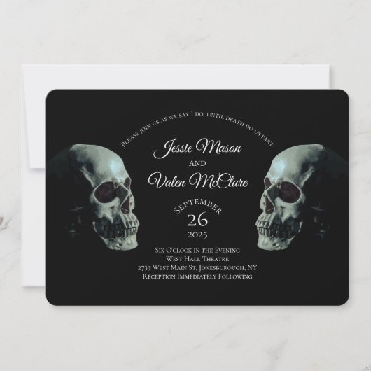 Skull Gothic Wedding Invitation Kaart (Voorkant)