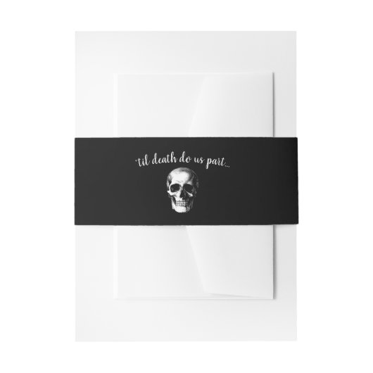 Skull Gothic Wedding Invitation Uitnodigingen Wikkel (Voorkant Voorbeeld)