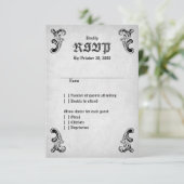 Skull Gothic Wedding RSVP Kaartje (Staand voorkant)