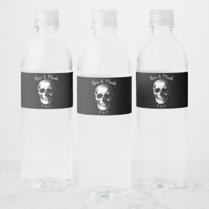 Skull Gothic Wedding Waterfles Etiket