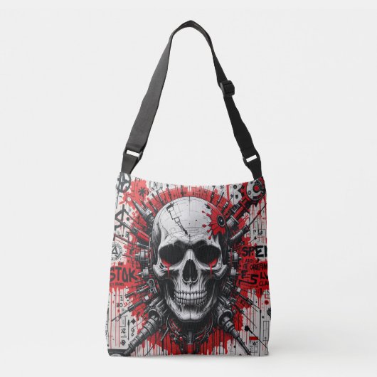 Skull Graffiti Crossbody Bag Tas (Voorkant)