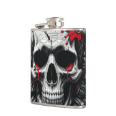 Skull Graffiti Flask – rood, zwart Heupfles (Links)
