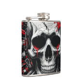 Skull Graffiti Flask – rood, zwart Heupfles (Rechts)