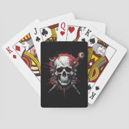 Skull Graffiti - rood, zwart en herbedraad spelen  Pokerkaarten