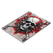Skull Graffiti - rood, zwart en herbedraad | Spira Notitieboek (Linkerzijde)