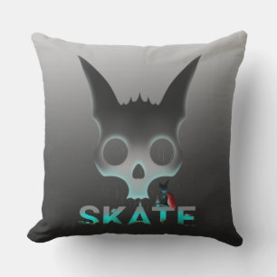 Skull Graffiti Skater Cat Buitenkussen