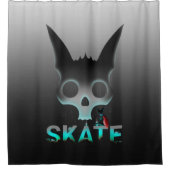 Skull Graffiti Skater Cat Douchegordijn (Voorkant)