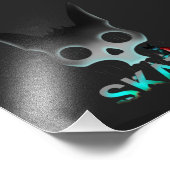 Skull Graffiti Skater Cat Foto Afdruk (Hoek)