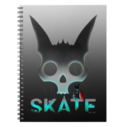 Skull Graffiti Skater Cat Notitieboek (Voorkant)