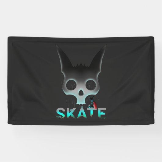 Skull Graffiti Skater Cat Spandoek (Horizontaal)