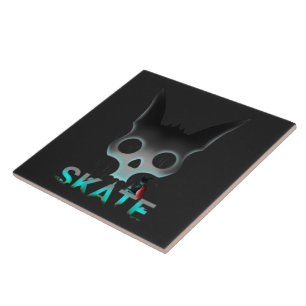 Skull Graffiti Skater Cat Tegeltje
