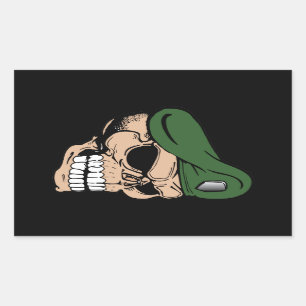 Skull Green Beret Rechthoekige Sticker
