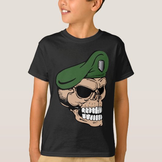 Skull Green Beret T-shirt (Voorkant)