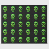 Skull Green Black Cadeaupapier (Vlak)