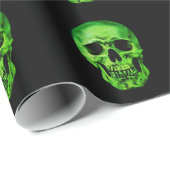 Skull Green Black Cadeaupapier (Rol Hoek)