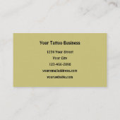 Skull Green Gothic Tattoo Artist Visitekaartje (Achterkant)