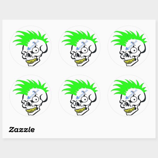 Skull Green Stickers (Vel)