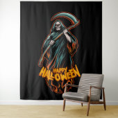 Skull Grim Reaper Halloween Backdrop Wandkleed (In situ)