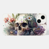 Skull Grunge Aesthetische Floral Waterverf Artwork Case-Mate iPhone Case (Achterkant (horizontaal))
