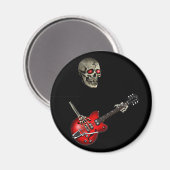 Skull Guitar Player Magneet (Voorkant / Achterkant)