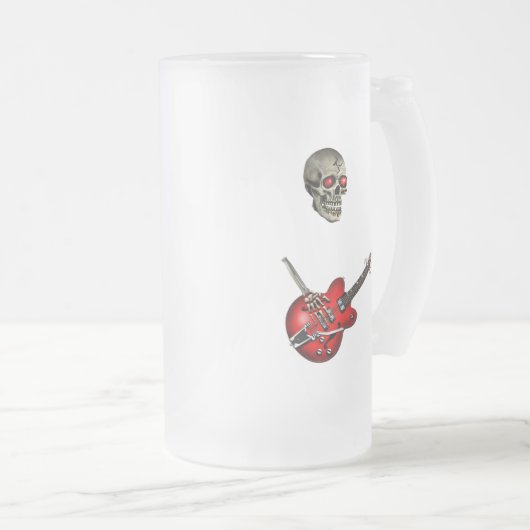 Skull Guitar Player Matglas Bierpul (Voorkant rechts)