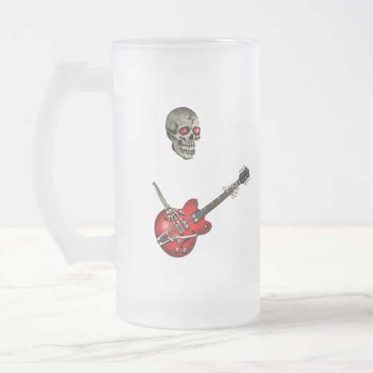 Skull Guitar Player Matglas Bierpul (Links)